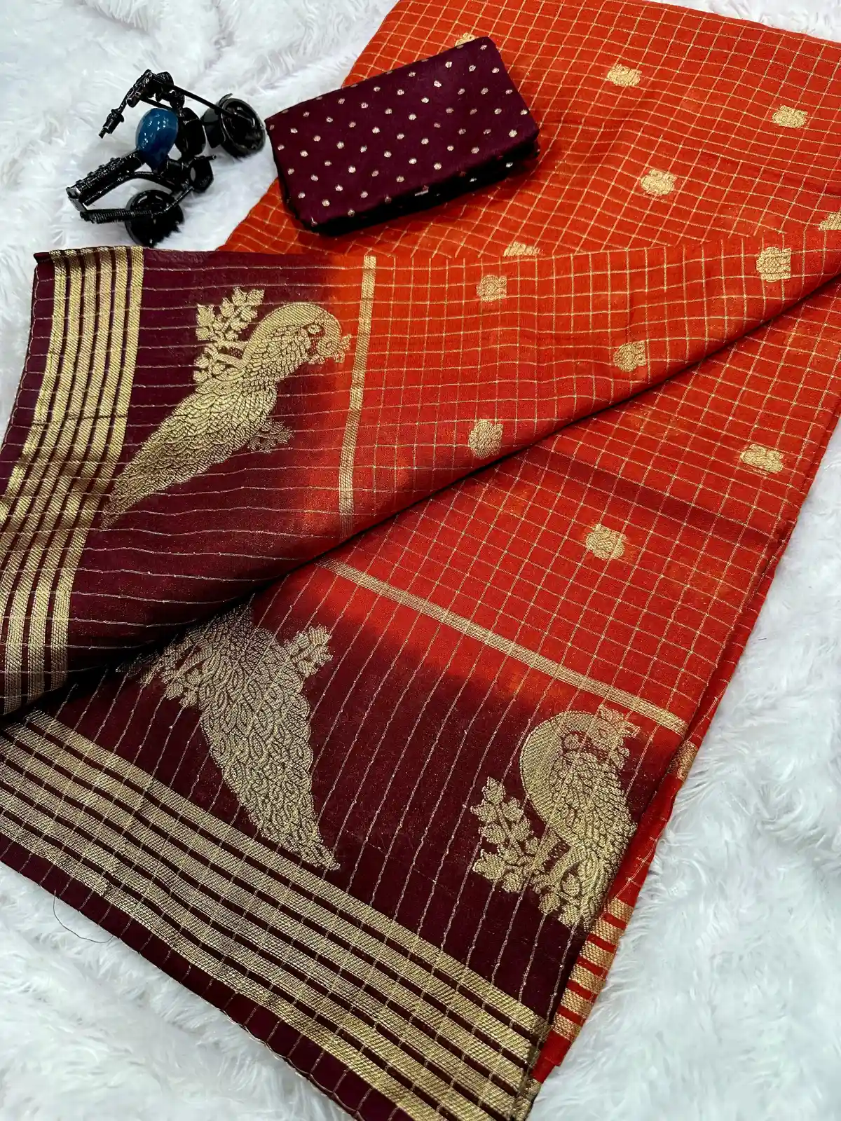 Premium Floral Print Mysore Silk Saree
